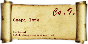 Csepi Imre névjegykártya